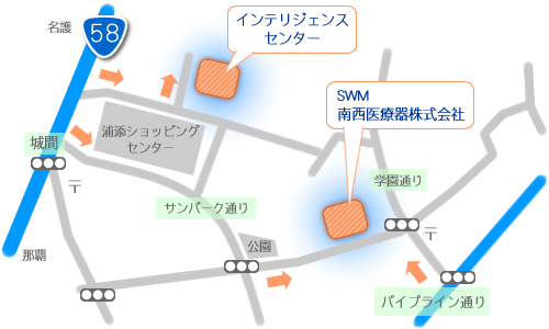 南西医療器株式会社アクセスマップ